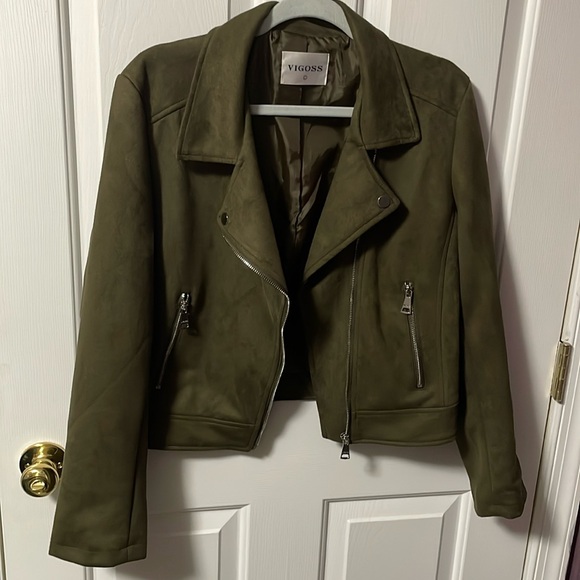 Vigoss Jackets & Blazers - Olive suede jacket